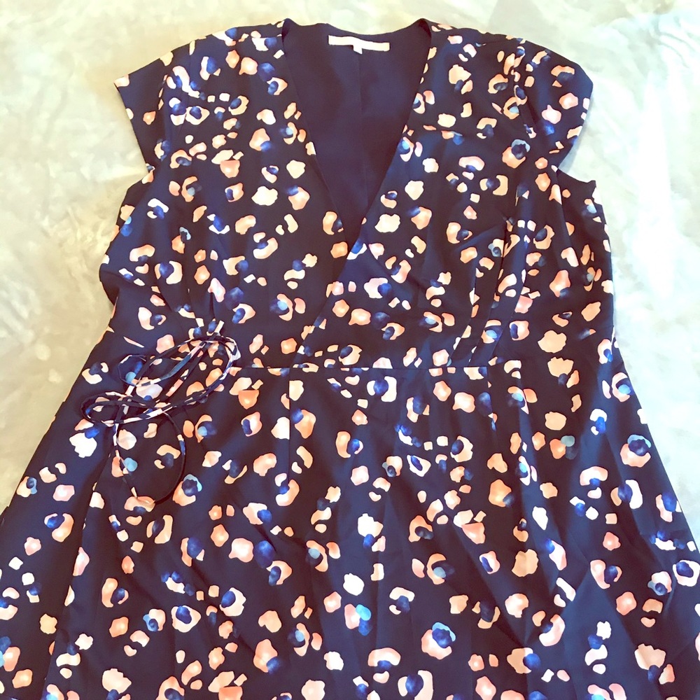 Hutch Clara Navy Leopard Wrap Dress
